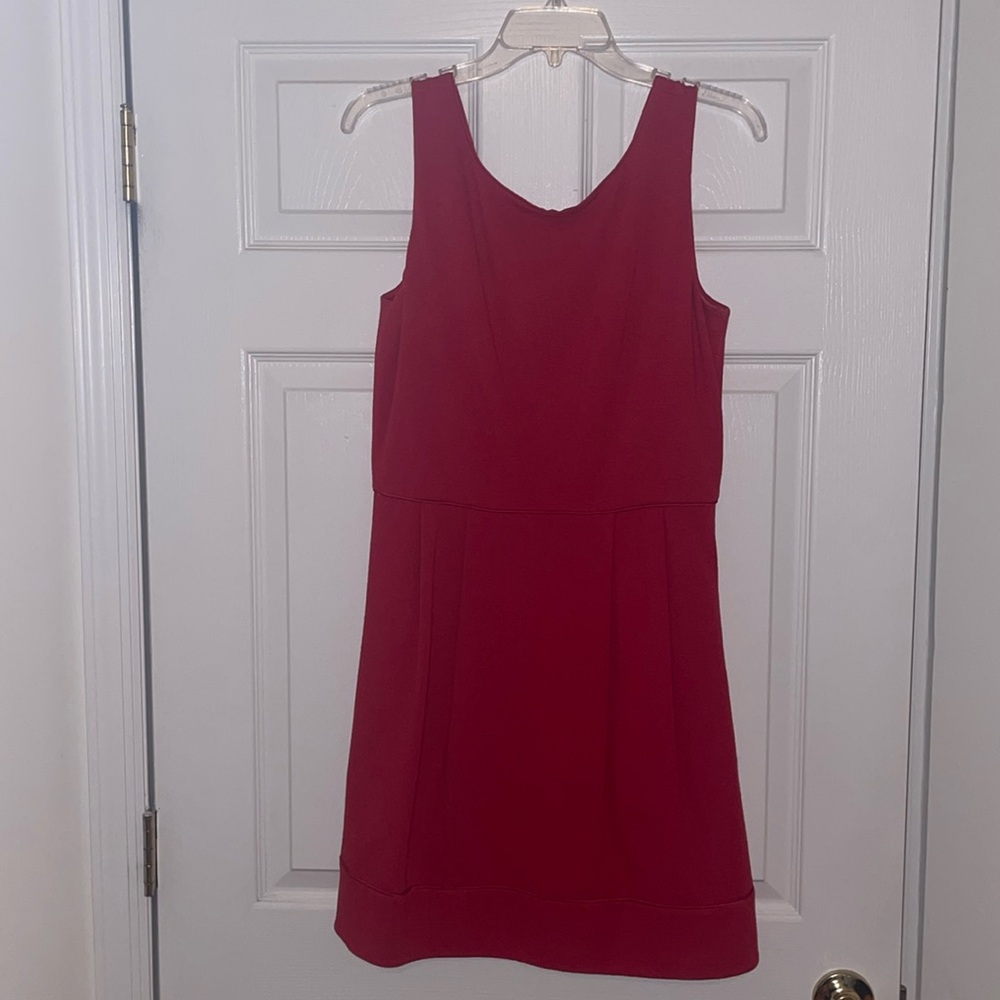 Diane Von Furstenberg red pleated dress
